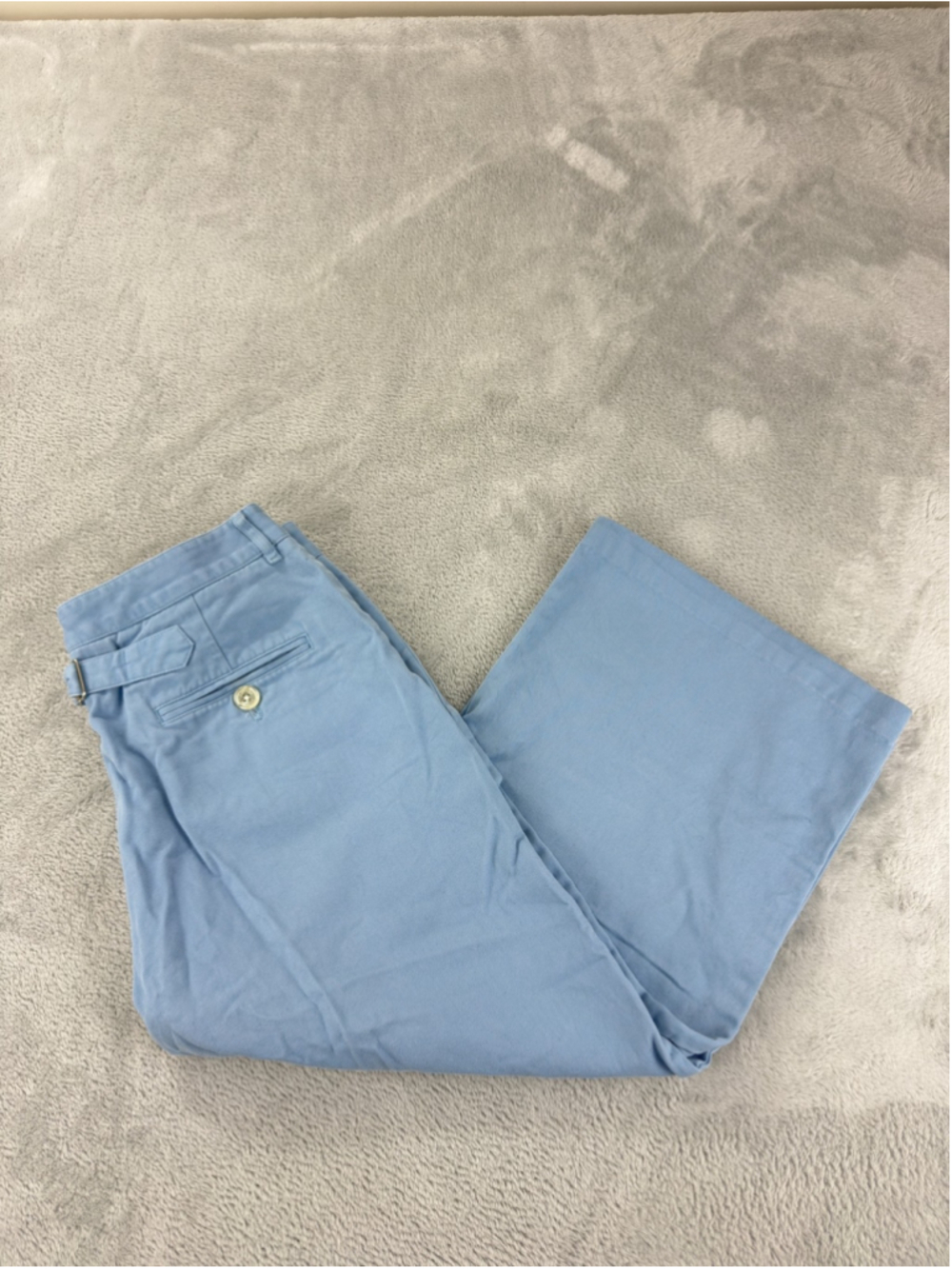 Lauren Ralph Lauren Chino Pants Womens 8 Blue Cotton Twill Wide Leg Hong Kong